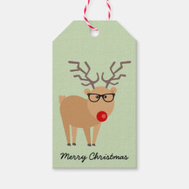 Hipster Reindeer Rustikale Weihnachtsgeschenk-Tag Geschenkanhänger