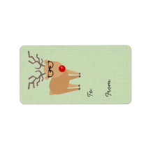 Hipster Reindeer Weihnachtsgeschenk-Tag