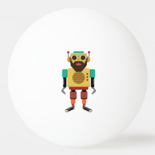 Hipster Retro Robot Tischtennisball