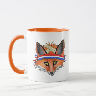 Hipster Rotfuchs Lustiges Tier Patriotisches Stirn Tasse