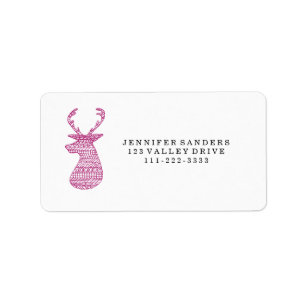 HIPSTER-ROTWILD-STAMMES- DRUCK - ROSA ADRESSAUFKLEBER