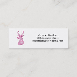 HIPSTER-ROTWILD-STAMMES- DRUCK - ROSA MINI VISITENKARTE