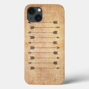 Hipster-rustikale Leinenpfeile Case-Mate iPhone Hülle