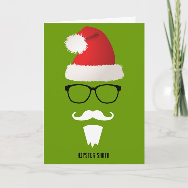 Hipster Sankt Feiertagskarte (Vorderseite)