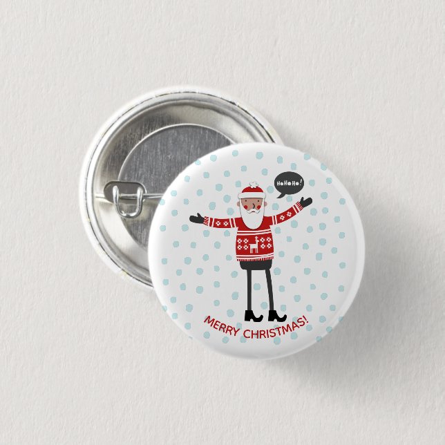 Hipster Santa Button (Vorne & Hinten)