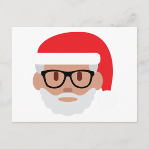 Hipster Santa Claus emoji Feiertagspostkarte