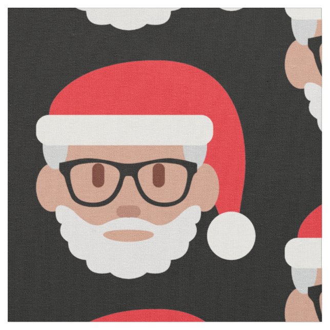 Hipster Santa Claus emoji Stoff (Nahaufnahme)