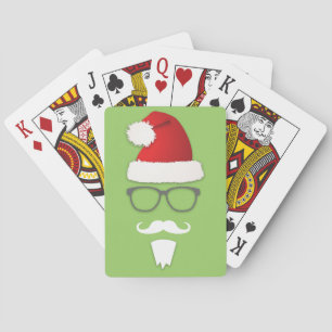 Hipster Santa Claus Spielkarten