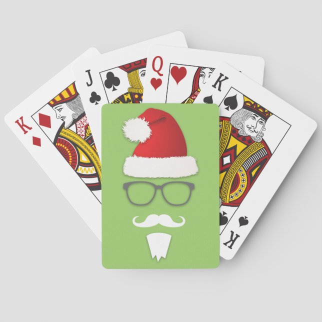Hipster Santa Claus Spielkarten (Rückseite)