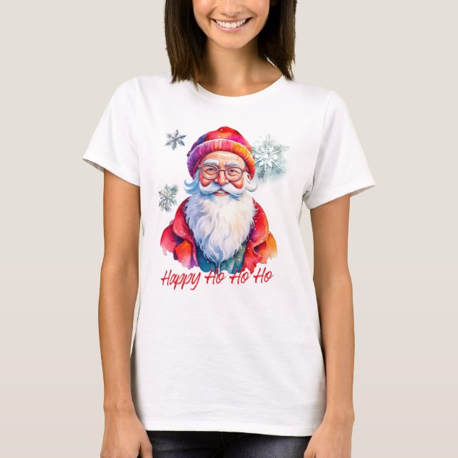 Hipster Santa Claus T-Shirt (Vorderseite)