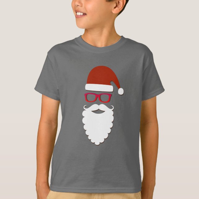 Hipster Santa Claus T-Shirt (Vorderseite)