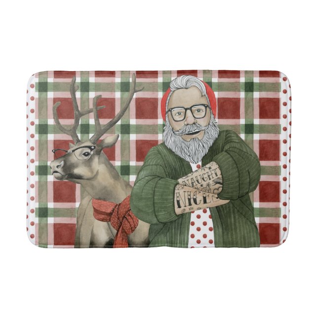 Hipster Santa Collection Badematte (Vorderseite)