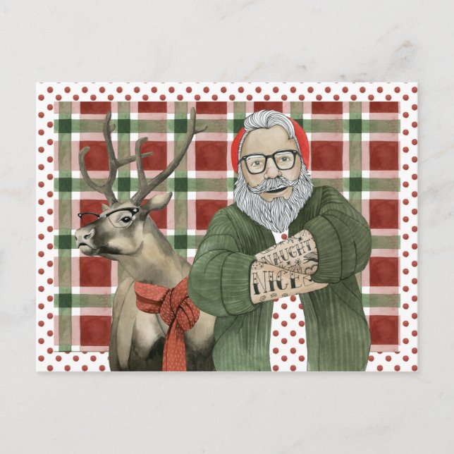 Hipster Santa Collection Postkarte (Vorderseite)