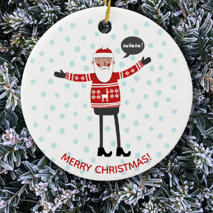 Hipster Santa Keramik Ornament