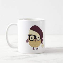 Hipster Santa Owl Tasse