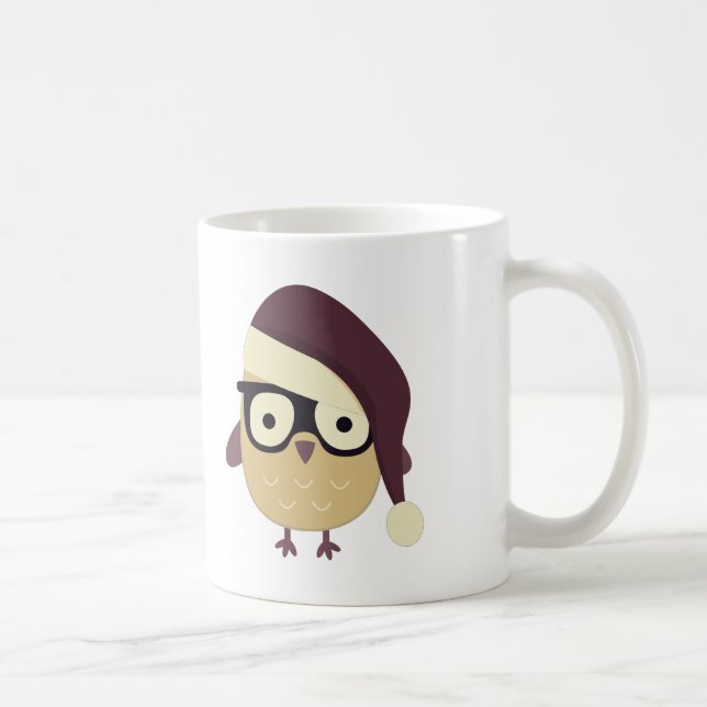 Hipster Santa Owl Tasse (Rechts)
