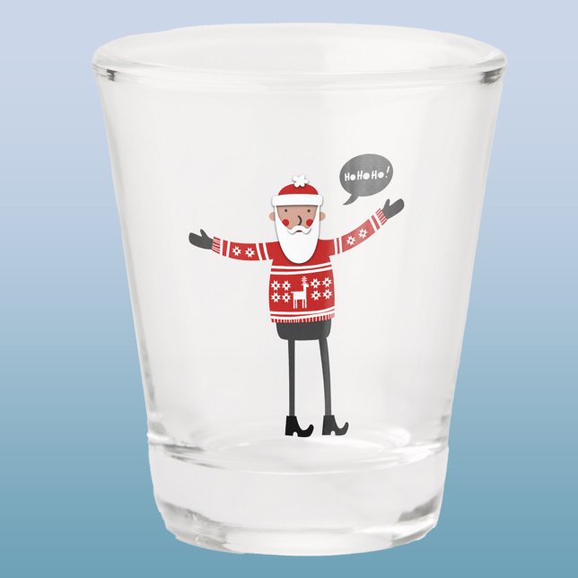 Hipster Santa Schnapsglas (Hipster Santa in Skinny Jeans fun Christmas shot glass)