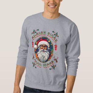Hipster Santa Sleigh Rides Good Vibes Weihnachten Sweatshirt