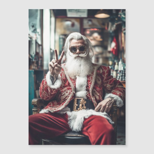 Hipster Santa Strike a Pose Magnetkarte (Vorderseite)