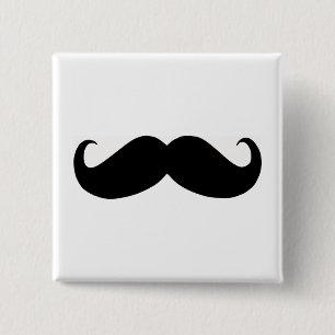 Hipster-Schnurrbart-Quadrat-Knopf Button