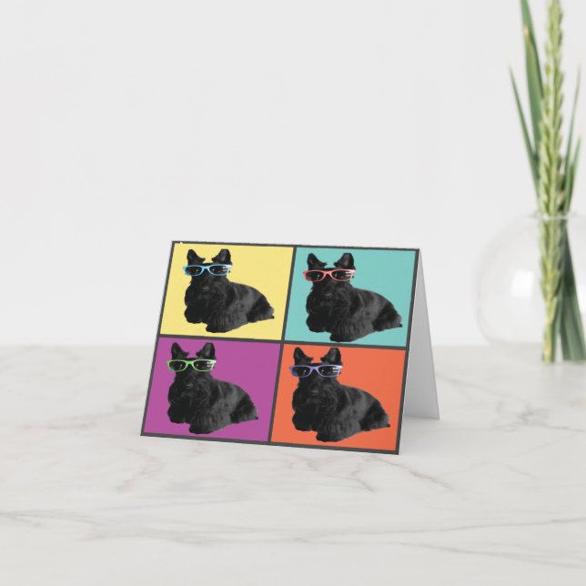 Hipster Scottie Note Card Karte (Vorderseite)