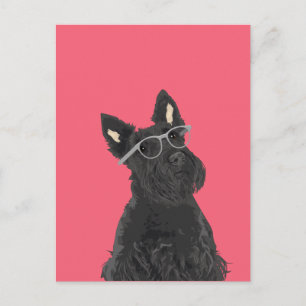 Hipster Scottish Terrier Postcard für Dog Lovers Postkarte