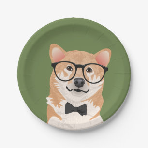 Hipster Shiba Inu Papierplatten-Party Pappteller