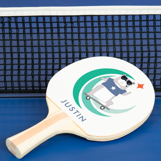Hipster-Skateboarder mit beliebigem Namen Tischtennis Schläger (InSitu)