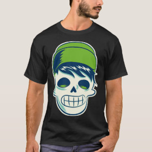 Hipster Skeleton mit Beanie T-Shirt