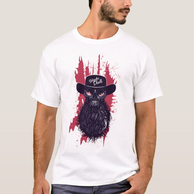 Hipster Skull Bärtling T-Shirt (Vorderseite)
