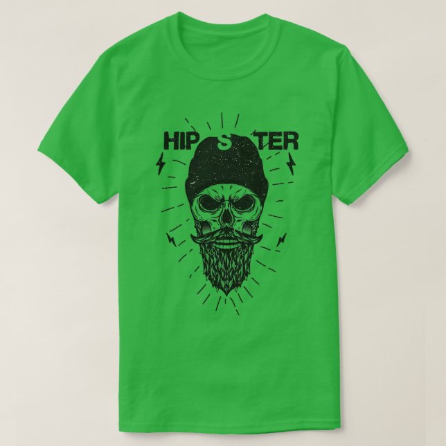 Hipster Skull Beanie and Bart Classic TShirt (Design vorne)