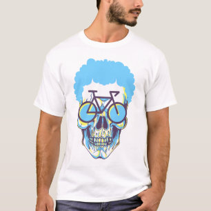 Hipster Skull Bike Moderne Kunst - Illustration T-Shirt