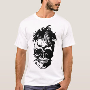 Hipster Skull Crane Schnurrbart T-Shirt