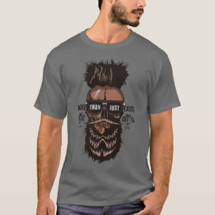 Hipster Skull Punk Barbu und Schnurrbart T-Shirt