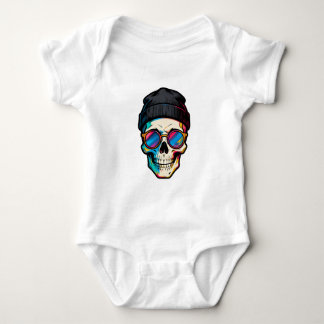 Hipster Skully Baby Strampler