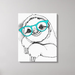 Hipster Sloth Leinwanddruck