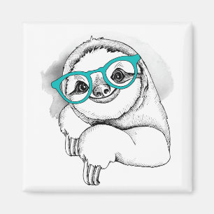 Hipster Sloth Magnet
