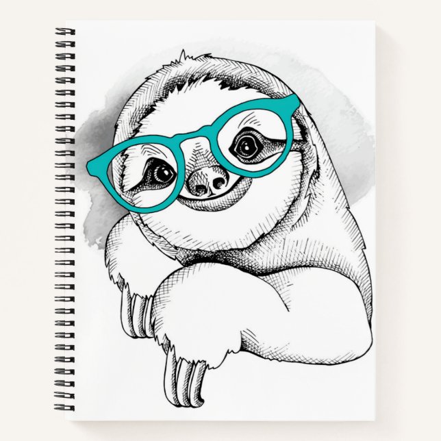 Hipster Sloth Notizbuch (Vorderseite)