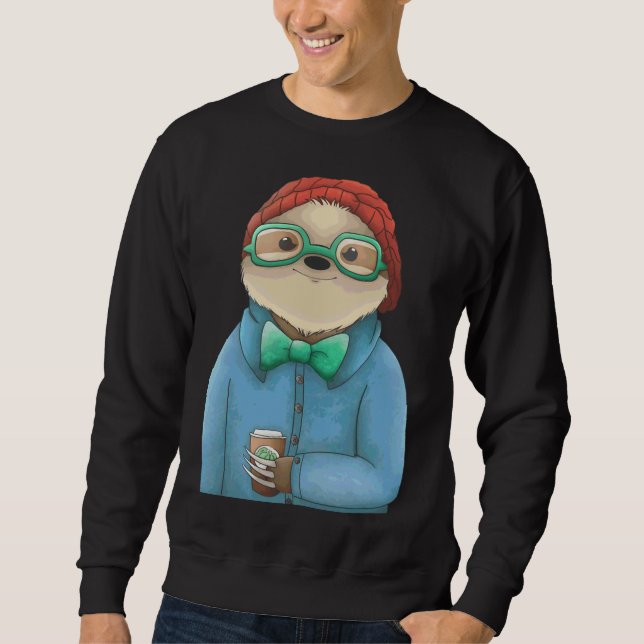 Hipster Sloth Sweatshirt (Vorderseite)