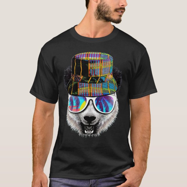 Hipster-Sommer-Panda T-Shirt (Vorderseite)