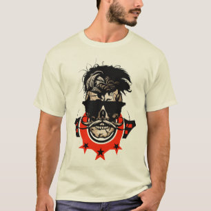 Hipster-Sterbekopf Skull Schnurrbart T-Shirt
