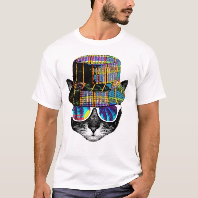 Hipster summer cat T-Shirt (Vorderseite)