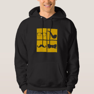 Hipster Symbole Schnurrbart Pfeifenraucher Brille  Hoodie