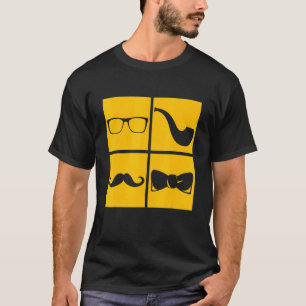 Hipster Symbole Schnurrbart Pfeifenraucher Brille  T-Shirt