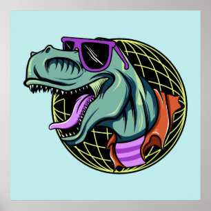 Hipster T-Rex-Farbposter Poster