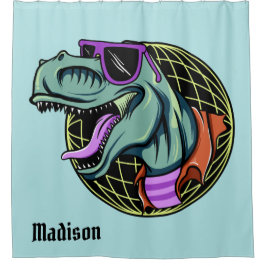 Hipster T-Rex individuelle Name & Duschvorhang