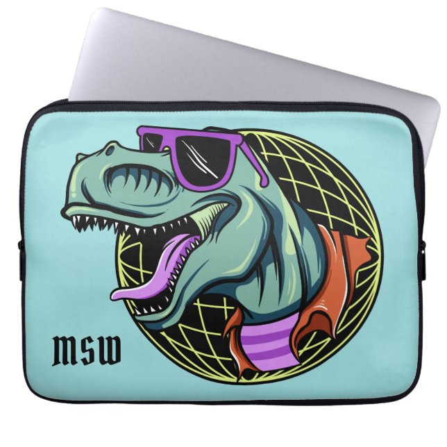 Hipster T-Rex-Laptop-Ärmel mit benutzerdefiniertem Laptopschutzhülle (Vorderseite)
