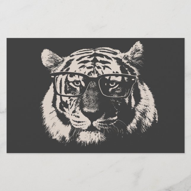 Hipster Tiger mit Brille (Vorderseite)