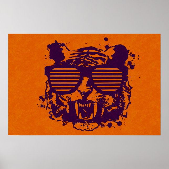 Hipster Tiger Poster (Vorne)