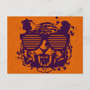 Hipster Tiger Postkarte